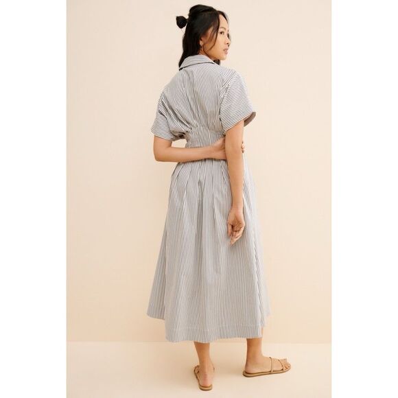 New Anthropologie The Tobie Button-Front Pleated Shirt Dress by Exquise Size Xs - Picture 5 of 12